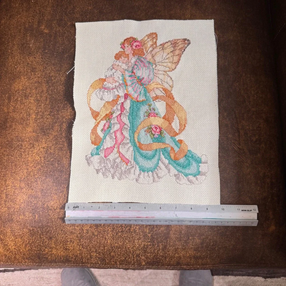Finished Cross Stitch Faerie Godmother Barbara Baatz - Completed Art 10x13" - Picture 2 of 7